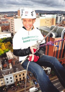 Heather at clas abseil 2012