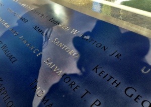 Our shadows on the 9/11 Memorial