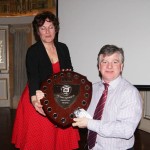 Meredith Jackson receives the ‘Showjumping’ trophy from club secretary Heather Camblin