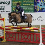 Sophie Dalm & Unique on their way to filling the runner up slot at Ravensdale Lodge on Sunday at the O' Reilly Wholesalers Newry sponsored HSI / Bluegrass Spring Tour held at the centre