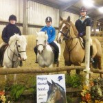 Clear rounds in the 80cm class 12/2/13 L to R William Girvin (Sequin), Niamh Martin (Taste the Rainbow), Lauren Johnson (Lilly Allen)