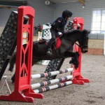 Ally Herr & Thunder go clear over the 60cm newcomers track at the Mackins Horse Feeds indoor arena eventing league at Ravensdale Lodge on Saturday.