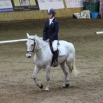 Lynn Clarke Hearty & Bobby on their way to winning class 2, Prelim 4 at the Cemac Groups indoor dressage league at Ravensdale Lodge on Sunday.