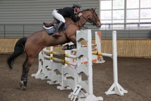 Owen Mc Camley & My Little Dimonte in action at the Crowne Plaza Dundalk sponsored SJI registered horse league at Ravensdale Lodge on Thursday.Photo: Niall Connolly.