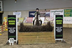 Clear in the 85cm and 1m class on Saturday in the Mackins Horse Feeds indoor arena eventing league at Ravensdale Lodge on Saturday, Daniel Brown & Teddy at the Mackins Horse Feeds joker fence