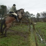 Julie Smyth on Humphrey clearing a five bar gate