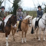 Joseph Griffin, Cerys Howell and Josh Getty winners in the Cradle Stakes Working Hunter