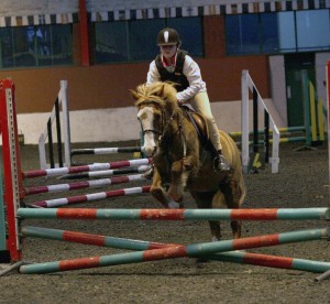 Katie Hetherington getting a double clear round with Izzy in the 80 cm class Ecclesville Show Jumping League