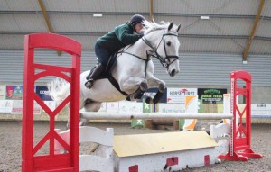 Toni Donnelly & "Jazz" compete in the 1m class at the Mackins Horse Feeds indoor arena eventing league at Ravensdale Lodge on Saturday