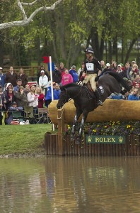 Andrew Nicholson of New Zealand leads the Rolex Kentucky Three-Day Event on Quimbo. (Michelle Dunn photo)