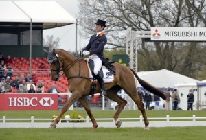 hristopher Burton (AUS) and Holstein Park Leilani take the lead after the first day of Dressage at the Mitsubishi Motors Badminton Horse Trials (GBR), fourth leg of the HSBC FEI Classics™ 2012/2013. (Photo: Kit Houghton/FEI).