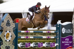 Marc Dilasser and Obiwan de Piliere Jo produced one of the two double-clear rounds that helped secure victory for France at the fourth leg of the Furusiyya FEI Nations Cup™ Jumping 2013 series in Lummen, Belgium today.  Photo: FEI/Dirk Caremans.