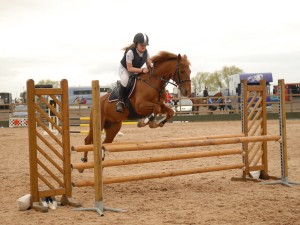 Kerry Magill and Flapjack Flyer en route to a lovely double clear in the 90cms class