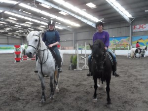 Alanna Dunlop on Kinard Sally and Florence Mulholland on Whisper double clears in the 70 cm class