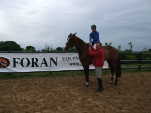 Aoife Dooley &Javas Sophie 5th in the Foran Equine Products Ulster Grand Prix event. Presentation James Kernan