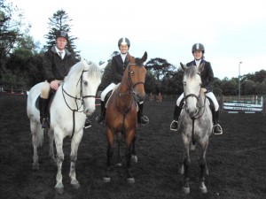 Enda Friel and Bob; Katie Leonard and Jolene and Roisin Donnelly and Venus winners in the 1.10 class