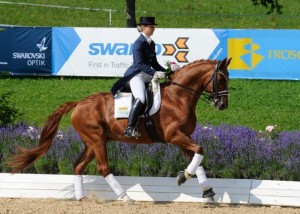 Hannah Biggs and Superstar stallion Weltzin dance their way into the top 5 in the Austrian Alps Photo: Selene Scarsi