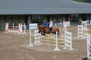 Aoife Dooley on the Judy Murphy owned Java's Keltic Mist in the 1.30 class at Ravensdale Lodge's league finals on Wednesday