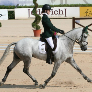 Holly Wray and Holiday Chase competing in the 2013 eventing pony championships in Arrezo, Italy