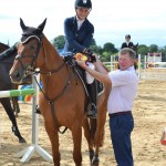 Barbara Allen on Javas Keltic Summer. 3rd & 4th in the 1.20m class.Presentation by Tom Thornton.