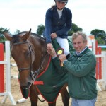 Winner of the GRAND PRIX class Charlene Clinghan and Square One . Presentation by James Kernan