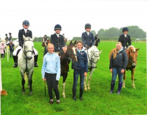 Sophie Truesdale on Beech Hall Star, Molly Evans on Jazzy Susie, Chloe Rooney on Lismahon Houdini and Tara Findlay on Cindy pic