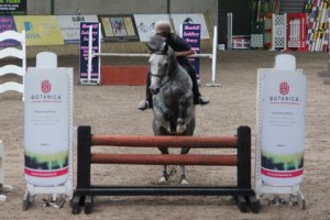 Dawn Hanna & Oscar record the only clear round in the 1m class at Saturdays Horse First indoor arena eventing league at Ravensdale Lodge Photo: Niall Connolly