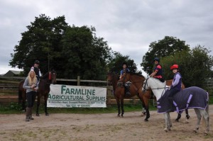 Class 3 – 85cm Sponsored by Farmline Agricultural Supplies From left: 6th – Ruth Patterson, 1st – Sancha Talbot on Calypso, 2nd - Nanette Glover on Danzig Belle, 5th - Sharon Cowan on Calin King, 3rd - Victoria Fox on Tootsie