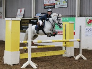 Emma McEntee and Star Spangled Banner 1st in the 128 1m Grand Prix . Sponsor ship of all 128 classes organised by Damian Phillips, Ballinod, Co. Monaghan.