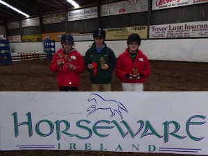 Winning Team of the HORSEWARE Junior League L-R Charlie Hanna, Dale Clarke, Tierna Harper