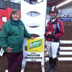 L-R Judy Maxwell (BAILEYS HORSE FEEDS) and winner of Individual league - Kirsten Patterson - Kilkeel High School