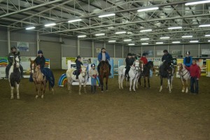 A group of winners in the 90cm class. Presentation of Watters Electrical voucher to James Russell by James Kernan.