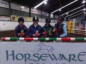 Winning team of HORSEWARE Junior league The Oreos L-R Caitlin Stuart, Maria Jones, Dale Clarke, Sarah McMordie