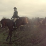 Hope Gardiner on Rufus clearing the hedge and bank easily