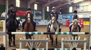 Knockagh View Equestrian Centre were well supported at the first league competition. From Left: Janet Gasgoine, Cheyanne Laura Struthers, Ginger Ruth Wilson, Archie Emmalee Turley, Bon Ame