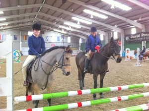 Joint first in the 60cm class, Lucy Toombs on May and Frances Gribben on Twinks