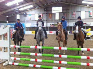 Placed riders in the 80cm class, Frances Gribben on Twinks, Mandi King on Polo, Leah Knight on Jewel and Jenny Beggs on Maggie May