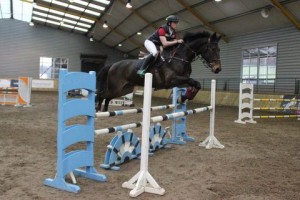 Owen Mc Camley on board Cycloon W go clear in the 1.20m class at Ravensdale Lodge's Tonino Lamborghini sponsored SJI registered horse league on Thursday. Photo: Niall Connolly.