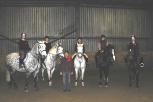 Laura Bell, Kate Robinson, Laura McMaw,Karen Jeffrey and Suzanne Cobain with Gary Marshall