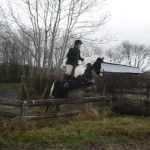 Rachel Kelly on Micky clears the corner fence