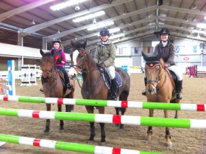 Tori Showkum on Tally Ho, Ursula Bamford, Daisy, Tracey Lockhard on Loughview Clover Jones