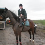 Huntsman Jonny Butler gets ready before setting off