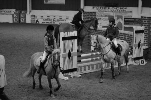 Competitors walking the course before the 90cm class.