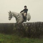 Rosie Alcorn mid flight at the drop hedge