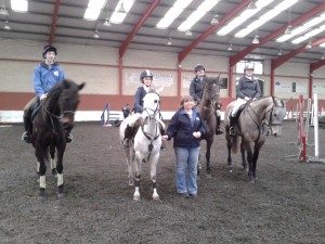 winners in the 70cm class, harry & alison parkes (drew 1st), jane huey committee member, cailin & stephanie roulston, leo & tyler mc crea, heidi & lisa ferguson @ the strule valley planks!