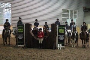 Family fortunes! Ten maximum three pointers from Saturdays 1m class at the Mackins Horse Feeds indoor arena eventing league at Ravensdale Lodge include Grace, John & Daniel Kehoe, Billy & Thomas Mc Dowell, Liam & Conor Mc Clory, Gareth Mc Kevitt, Hugo Bertholon, & Marina Hope.