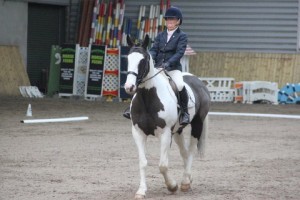 Breige Farrelly & Panda Bear were in a rich run of form as they won both class 1 & 2 at Ravensdale Lodge's indoor dressage league on Sunday: Photo: Niall Connolly. 