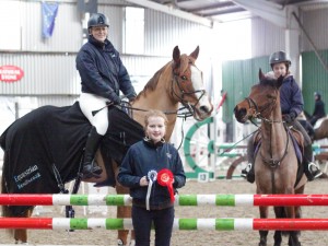 Lesley Wilson leading senior rider, finished in second place in the 80cm class won by Laura struthers pictured in front, Tori Showkum pictured right was also placed