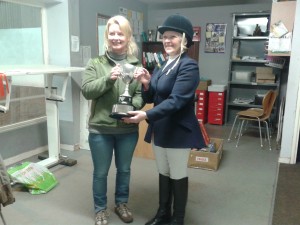 Alison Monteith presents Ann Regan with The RJ Monteith Perpetual Cup for being the highest placed SVRC member