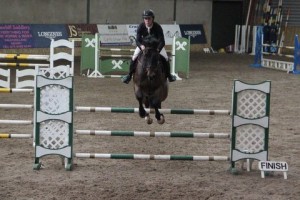 Owen Mc Camley & Cycloon W won the 1.30m class at the Crowne Plaza SJI registered indoor league at Ravensdale Lodge on Thursday Photo: Niall Connolly.